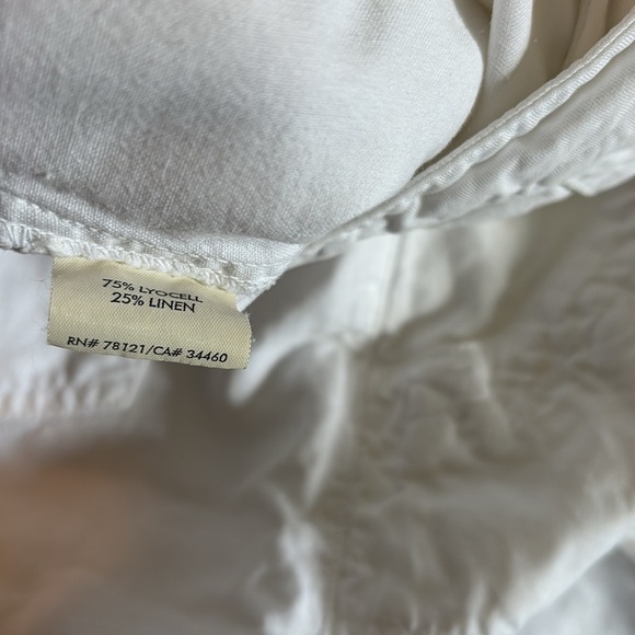 Eileen Fisher white linen blend Pants - size 6P - great condition - Picture 4 of 6